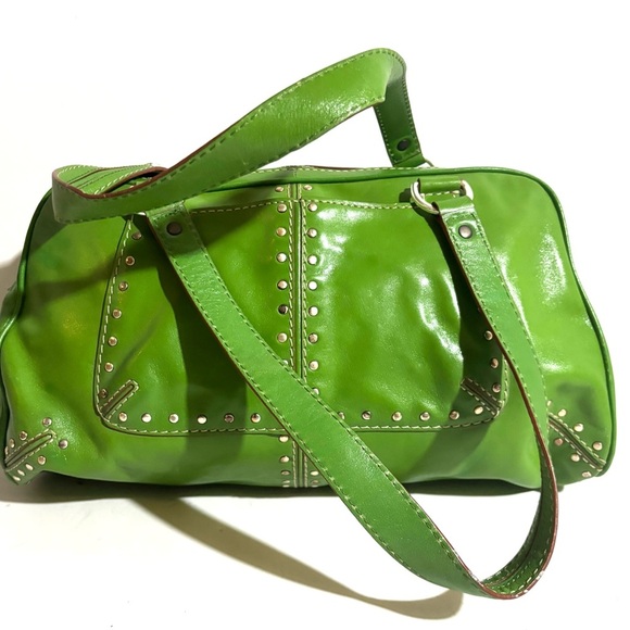 Michael kors Green Leather Studded Handbag - Picture 5 of 8